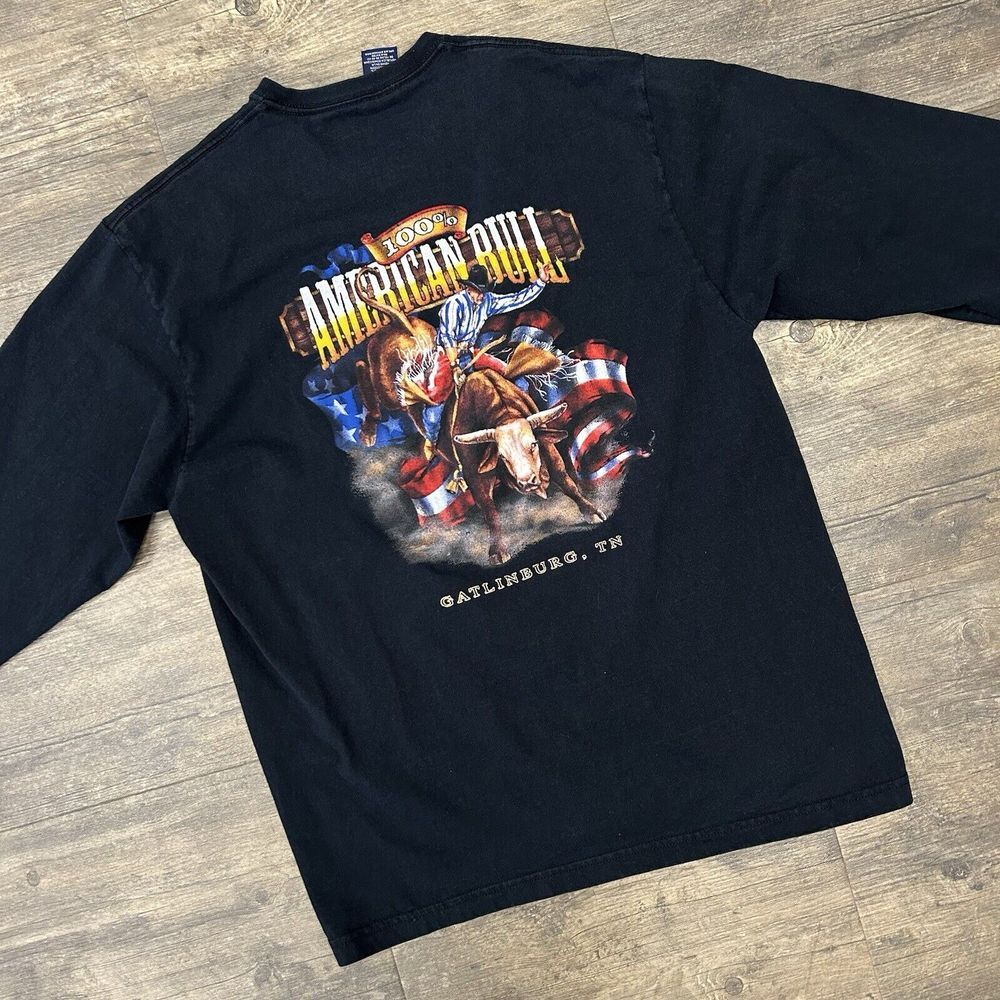 Vintage No Guts No Glory American Bull Riding Graphic Tshirt Men‎ Size Large (8)